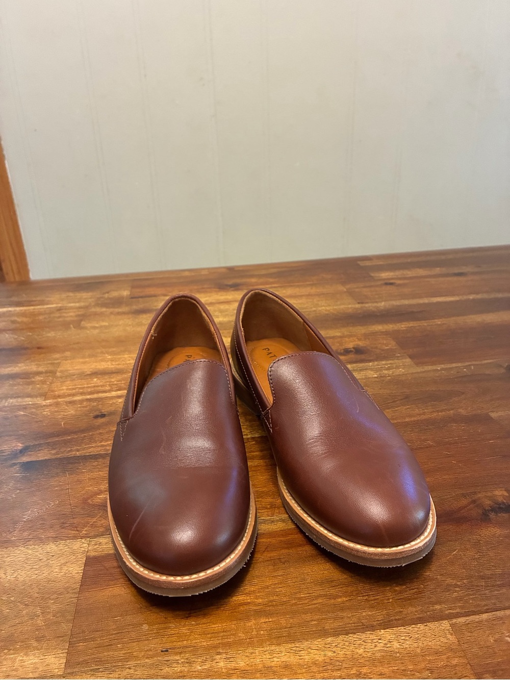 Portland Cognac Patina Leather Slip-On Loafers